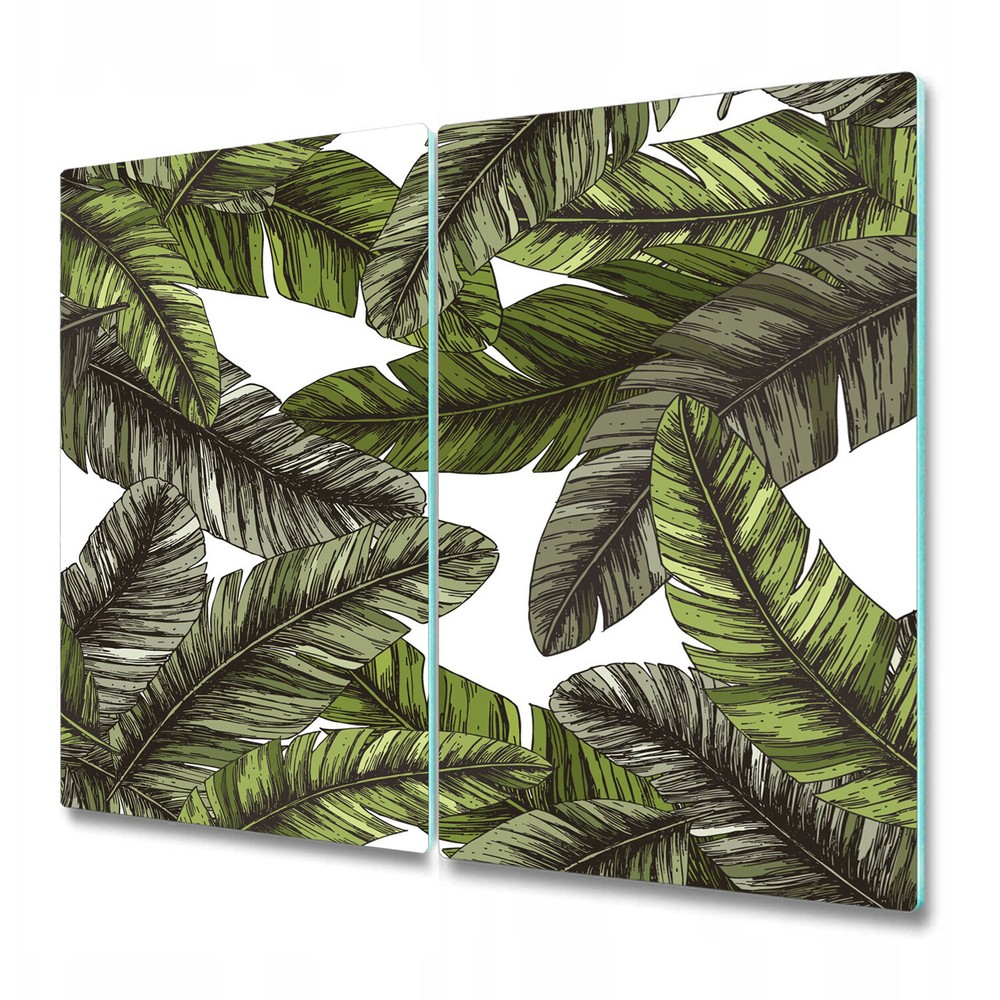 Glass Kitchen Worktop Saver Kitchen Banana Green Leaves jungle 2x30x52