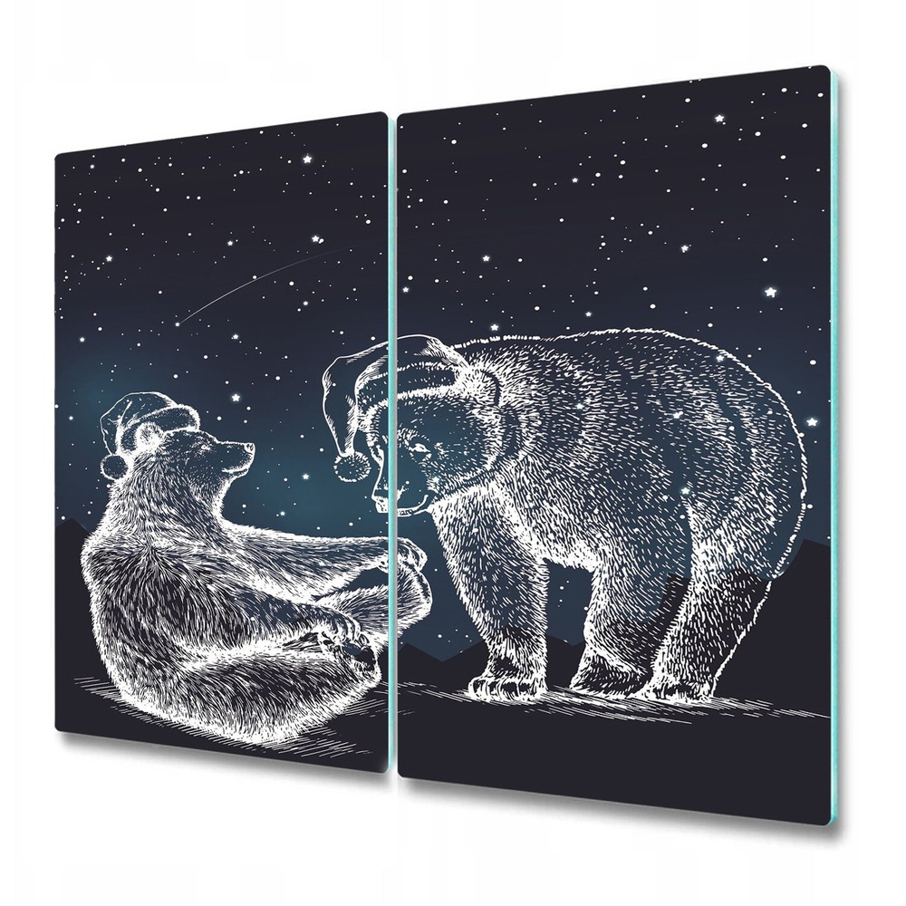 Glass Surface Protector Bears on the background of stars white & blue 2x30x52