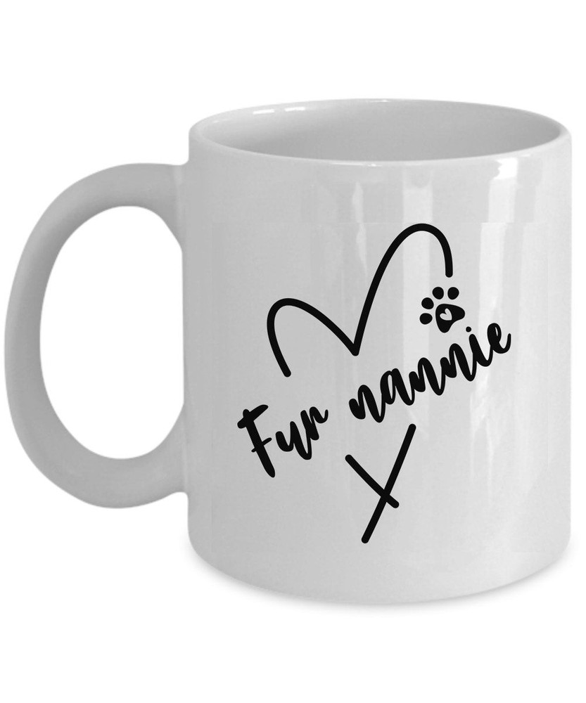 Cute Nannie Fur Dog Paw Coffee Mug Funny Tea Cup Mother Gift