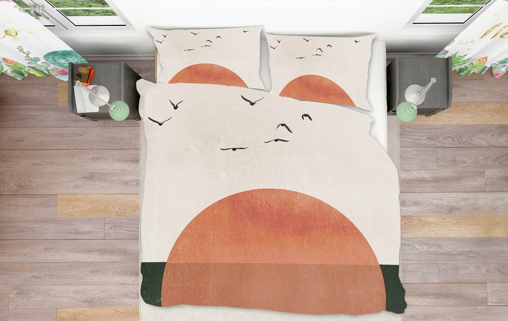 3D Orange Sun A132 Bed Pillowcases Quilt Duvet Cover Boris Draschoff Zoe