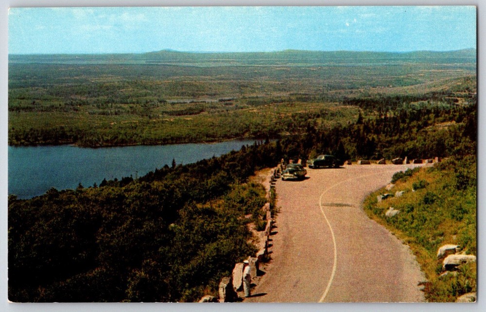 Postcard Bar Harbor Maine Cadillac Mountain Road Acadia National Park-image