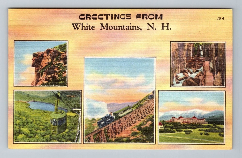 White Mountains NH-New Hampshire, Nature Scenic Greetings, Vintage Postcard