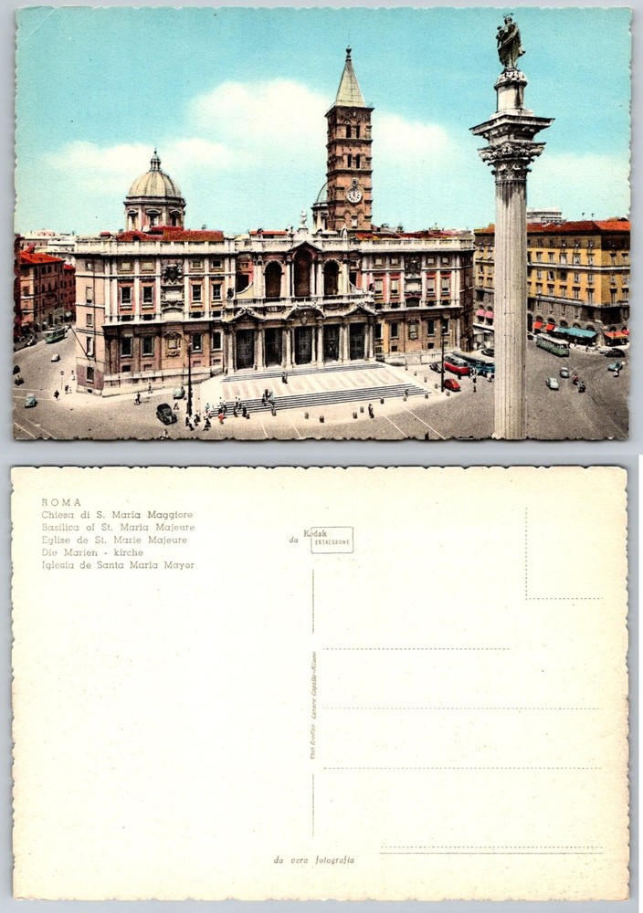Rome St. Mary Major Basilica Ektachrome Postcard Italy Vintage