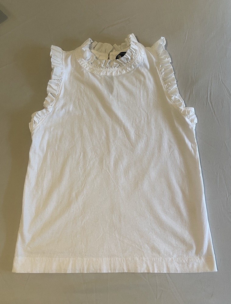Banana Republic XS Ruffle Trim Sleeveless Tank White Women’s