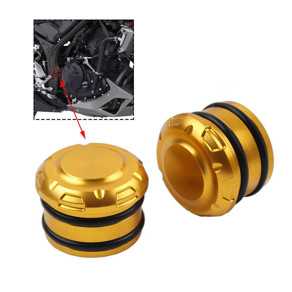 Motorcycle Frame Hole Cover Cap Plug Gold For YAMAHA YZF-R25 R3 MT25 MT03 14-23