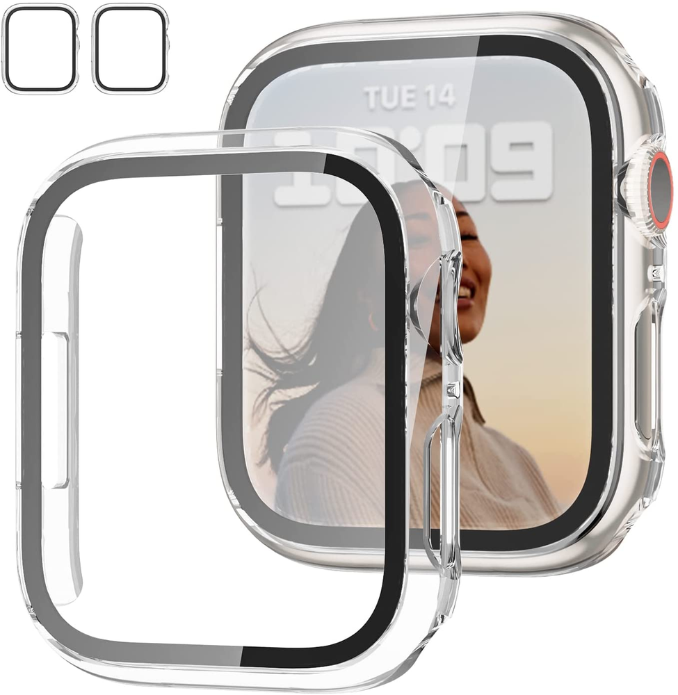 2 Pack Slim Case & Tempered Glass for Apple Watch SE/Series 6/5/4 40mm