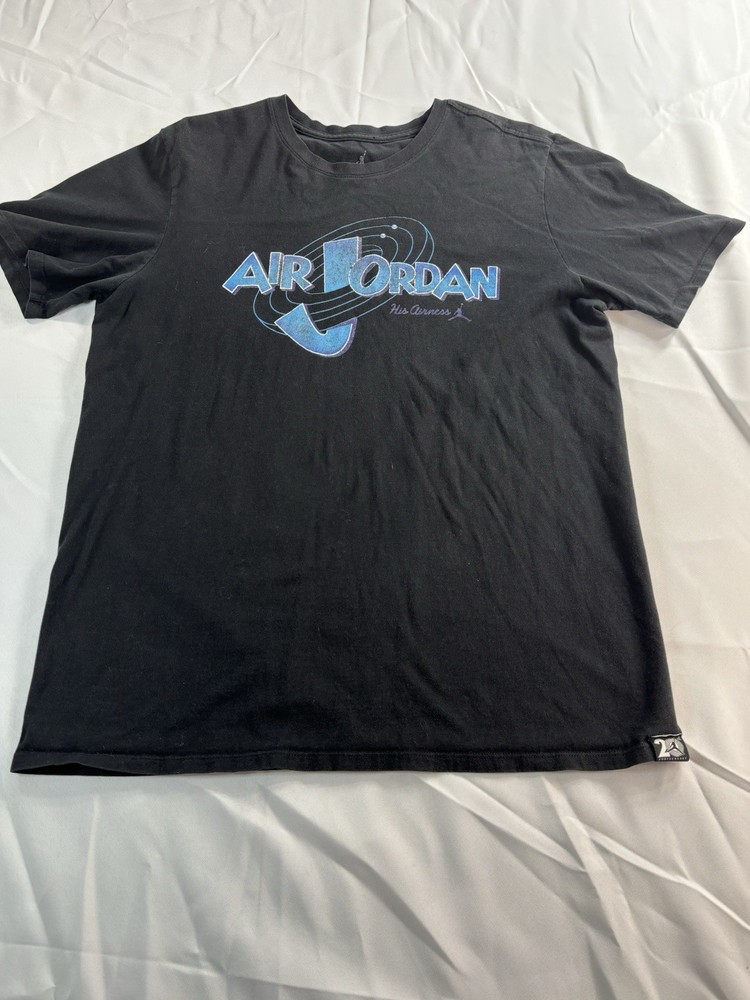 Jordan Air Jordan His Airness Black Men's Graphic Logo Short Sleeve T-Shirt