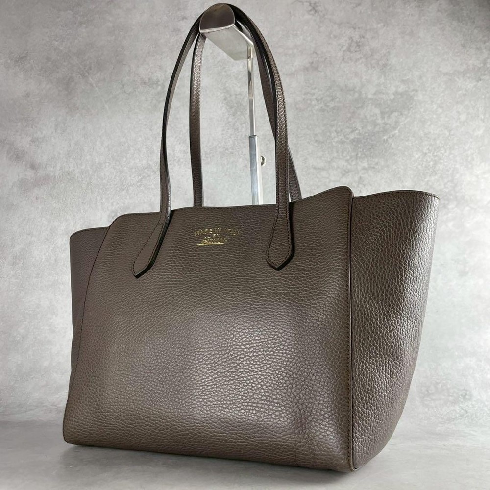 GUCCI Gray Leather Tote Bag Authentic G0804469