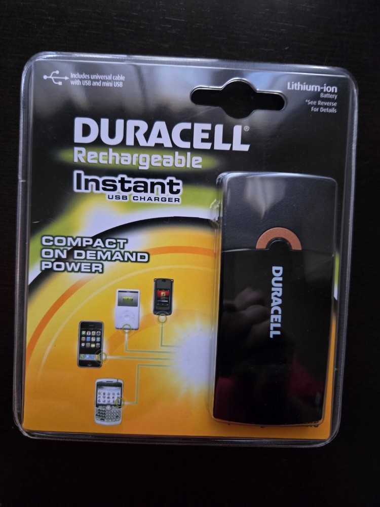 Duracell Rechargeable Instant  USB charger For Cell Phones And Tablets
