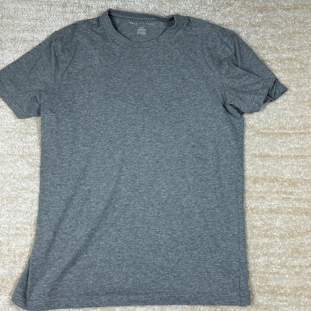 American Eagle T Shirt Men S Gray Crew Neck Short Sleeve Pullover Cotton Top