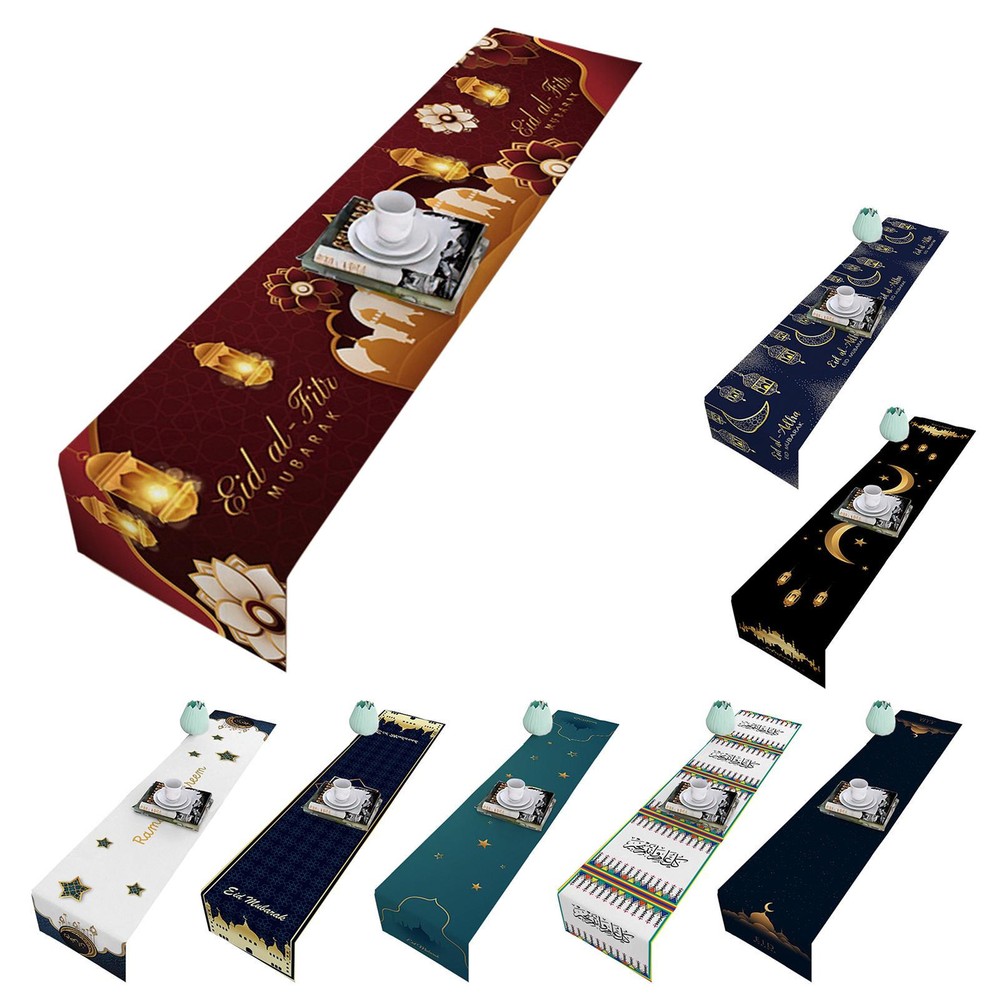 Seasonal Eid Festival Table Cover Islamic Table Runner For Eid Party 33x180cm