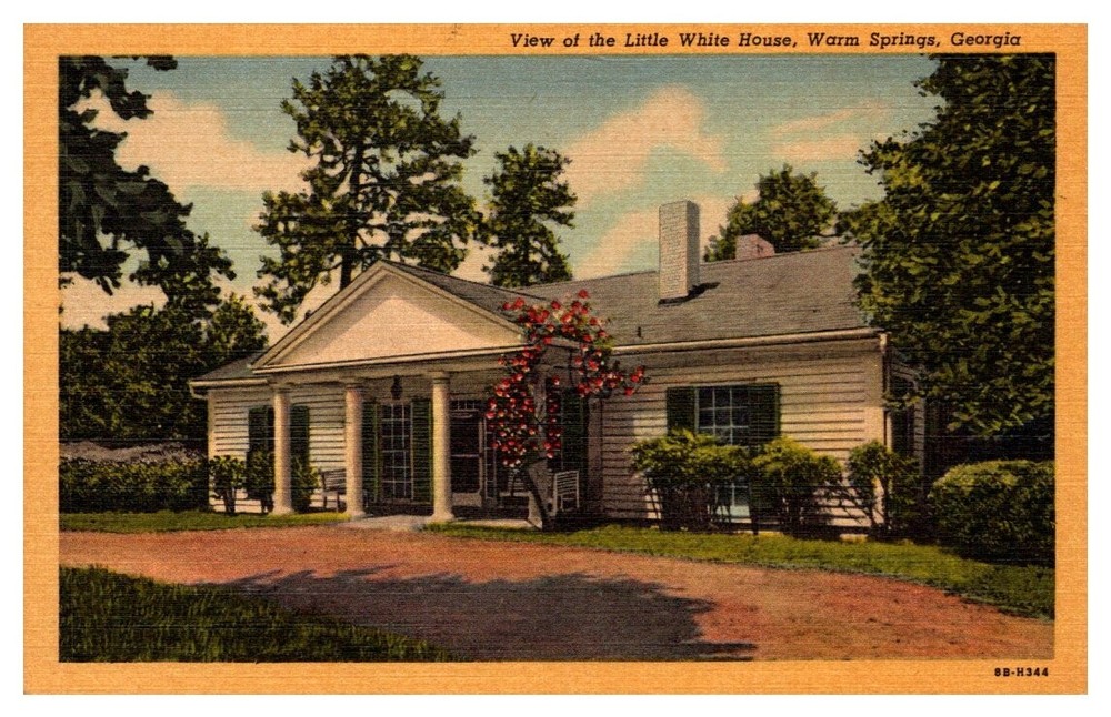 1940s View of Little White House Warm Springs Georgia Vintage Postcard