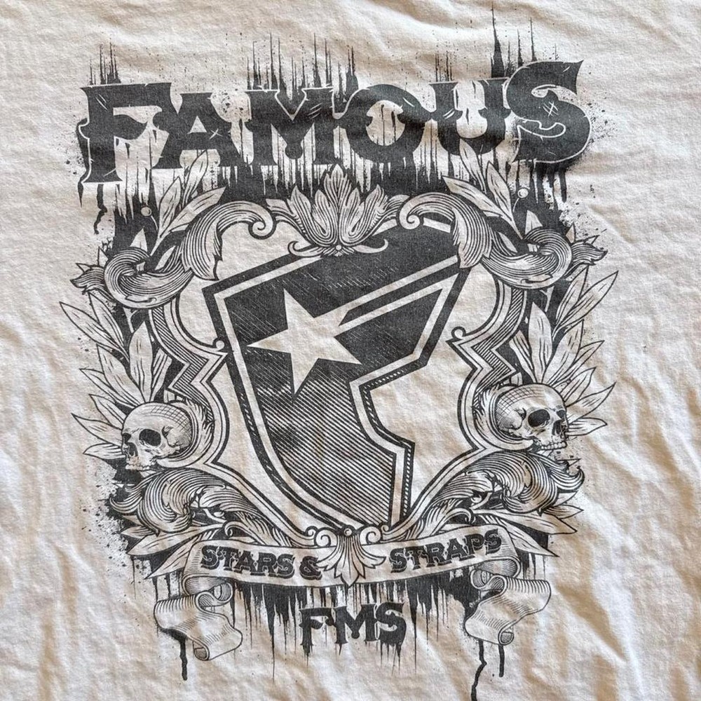 Famous Stars and Straps T-Shirt Mens XL White Vintage Y2K