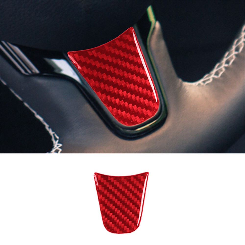 Custom Red Carbon Fiber Steering Wheel Trim Frame Cover for Chrysler 300 2015-2017 Models