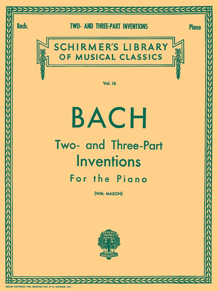Bach 30 Two & Three Part Inventions for Piano Solo Sheet Music G Schirmer Book