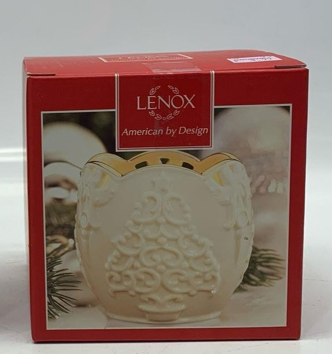 Lenox Christmas Tree Votive Merry Lights Candle Holder Candleholder Ivory Box