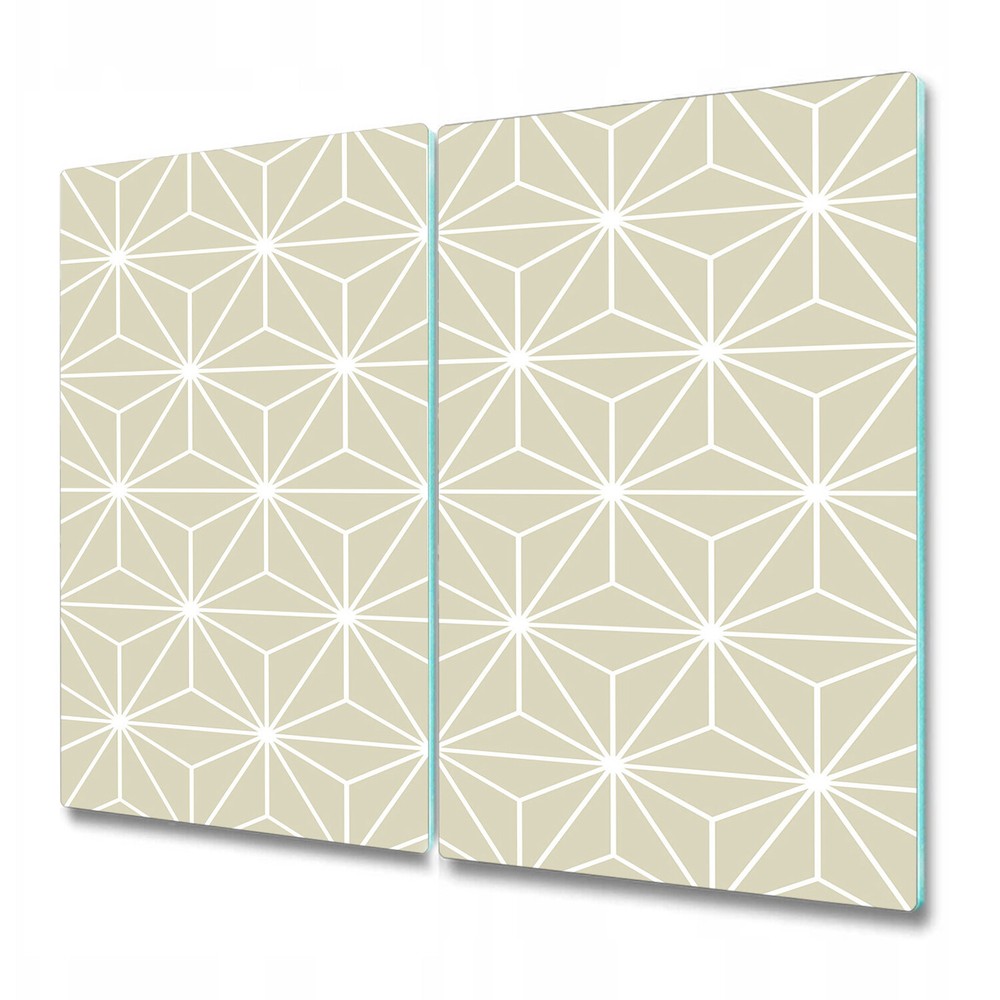 Glass Worktop Kitchen Chopping Board Geometric texture grey and white 2x30x52