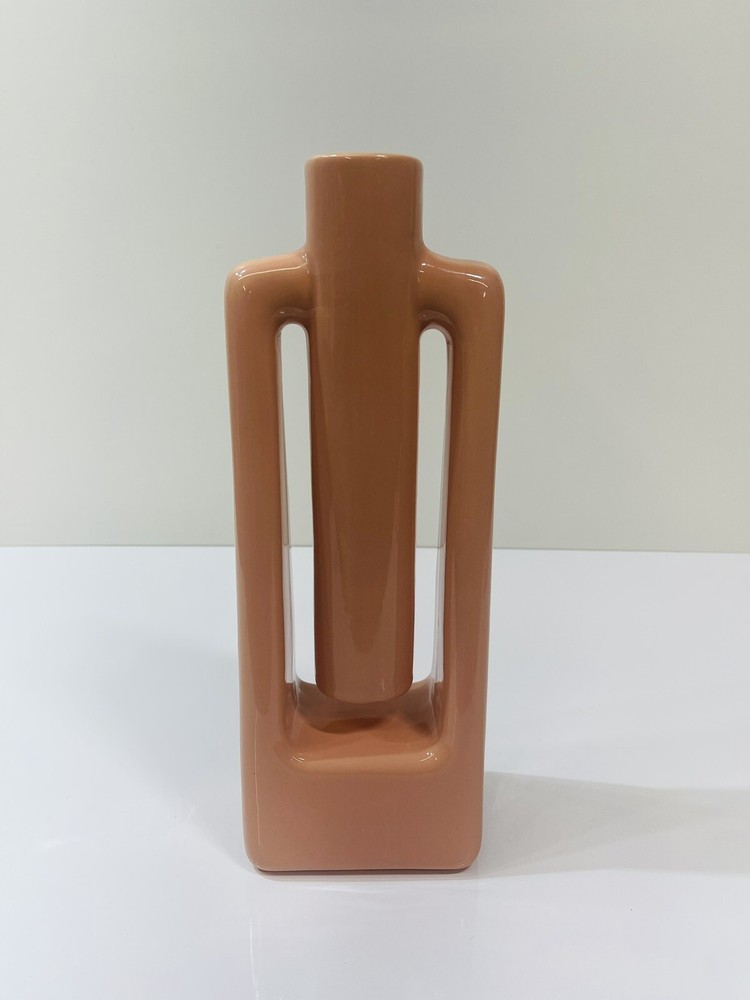 MCM 14” TALL HAEGER POTTERY VASE GARDENHOUSE #8705 USA ABSTRACT PINK ✅📝