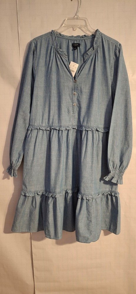 J. Crew Reimagined Blue Denim Chambray Tunic Dress Size 12
