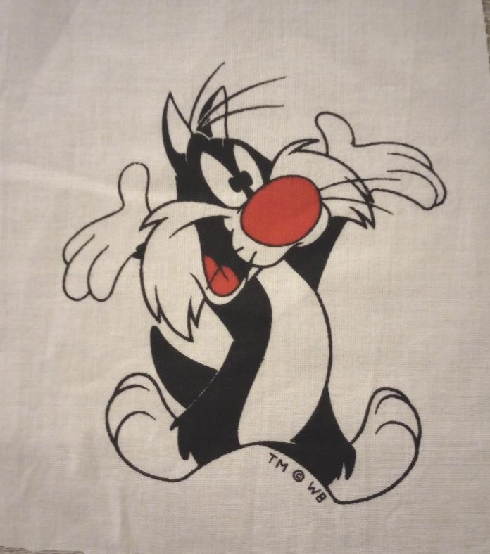 looney tunes sylvester cat fun fabric large 6 x 5 inch 1pc new
