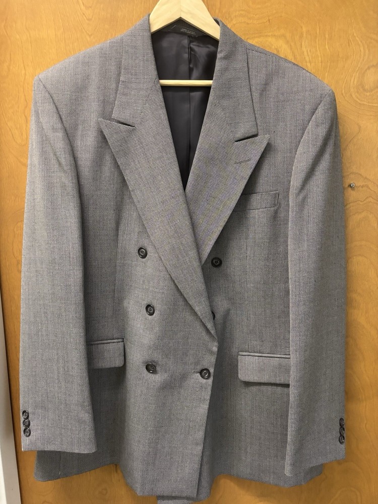 Haggar Men's Tailored-Fit Suit Jacket Size 44L Grey Exc Cond
