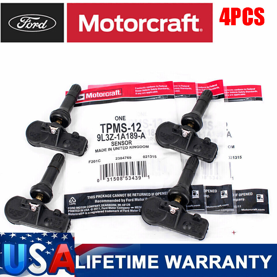 4PCS Genuine Motorcraft TPMS-12 Tire Pressure Sensor 9L3Z-1A189-A OEM