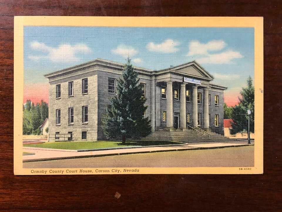 Ormsby County Courthouse, Carson City, Nevada NV - Vintage Linen postcard