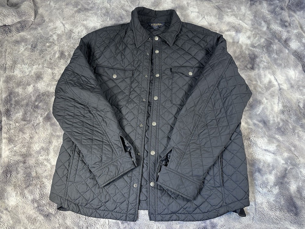 Brooks Brothers Men’s XL Navy Blue Quilted Jacket Light Coat Buttoned