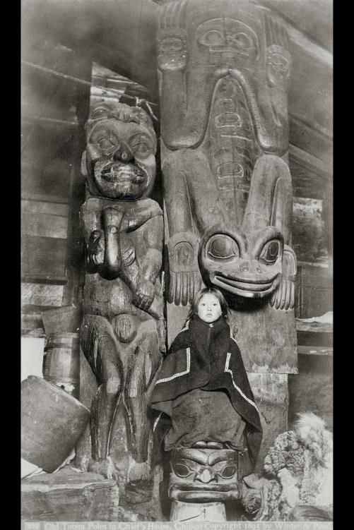 Photo:Totem Pole,Chief's House,Young Girl,c1895,Eskimo,AK
