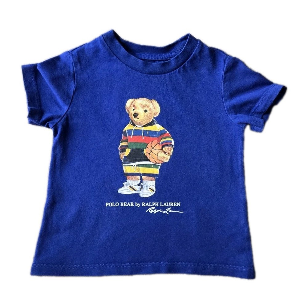 Ralph Lauren Polo Bear *Basketball* Royal Blue Toddler T Shirt Size 18 Months