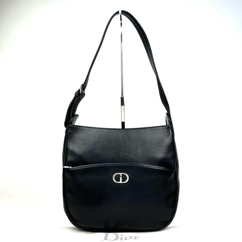 Dior One Shoulder Icon CD Hardware Canage Leather Bag in Black