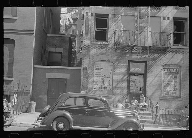 Photo:New York NY 61st Street 1st 3rd Avenues House Fronts 1938 Sedan