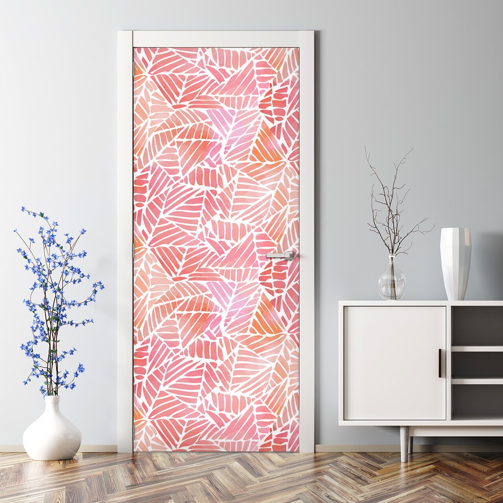 Abstract Watercolor Pattern Peel and Stick Adhesive Door Decal-image