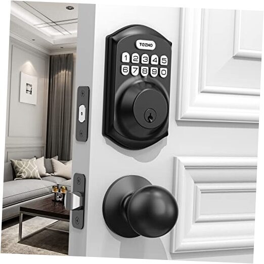 Smart Keyless Entry Door Lock with Handle and Electronic Keypad Deadbolt