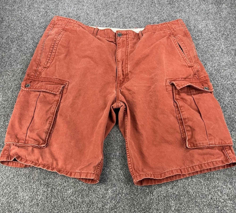 Levi’s Cargo Shorts Mens 38 Orange  Baggy Skater Utility Vintage Hip Hop Y2K