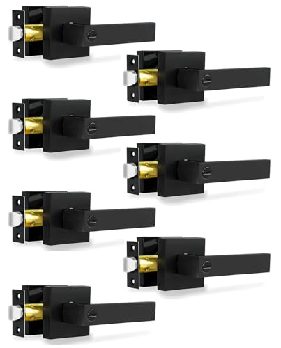Privacy Door Levers, Matte Black Door Handles Heavy Duty Bed and Bath Door
