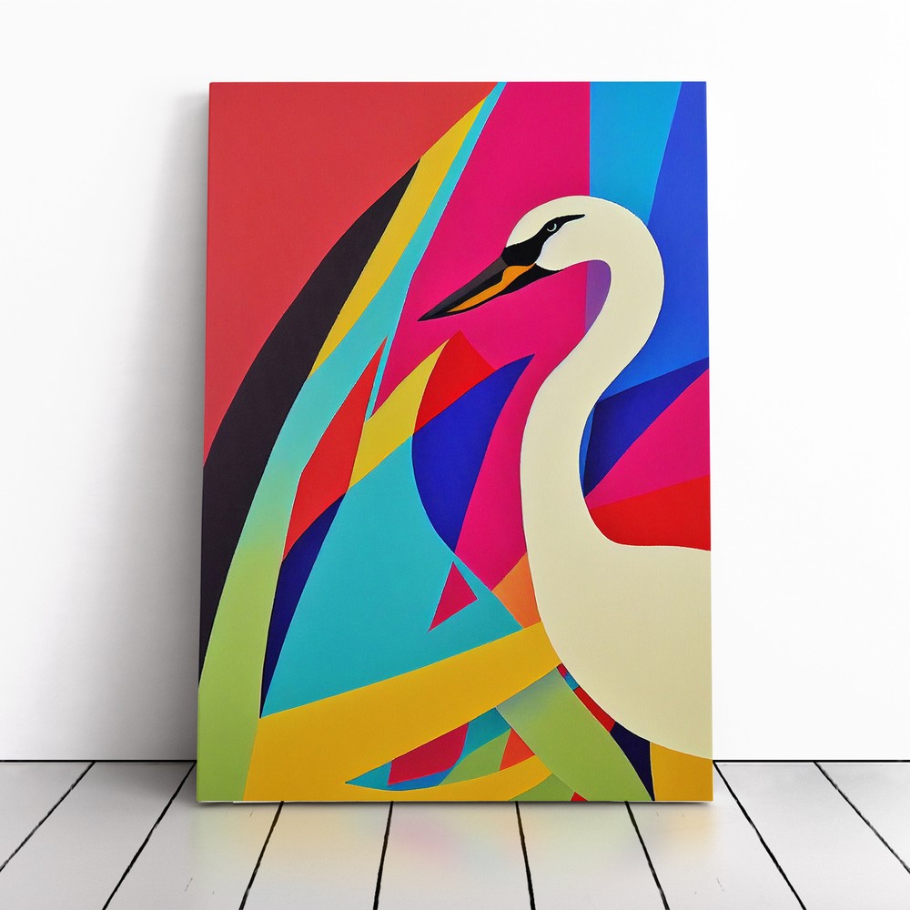 Swan Pop Art Canvas Wall Art Print Framed Picture Home Decor Living Room Bedroom