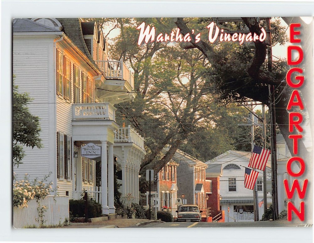 Postcard Water Street Edgartown Martha's Vineyard Massachusetts USA