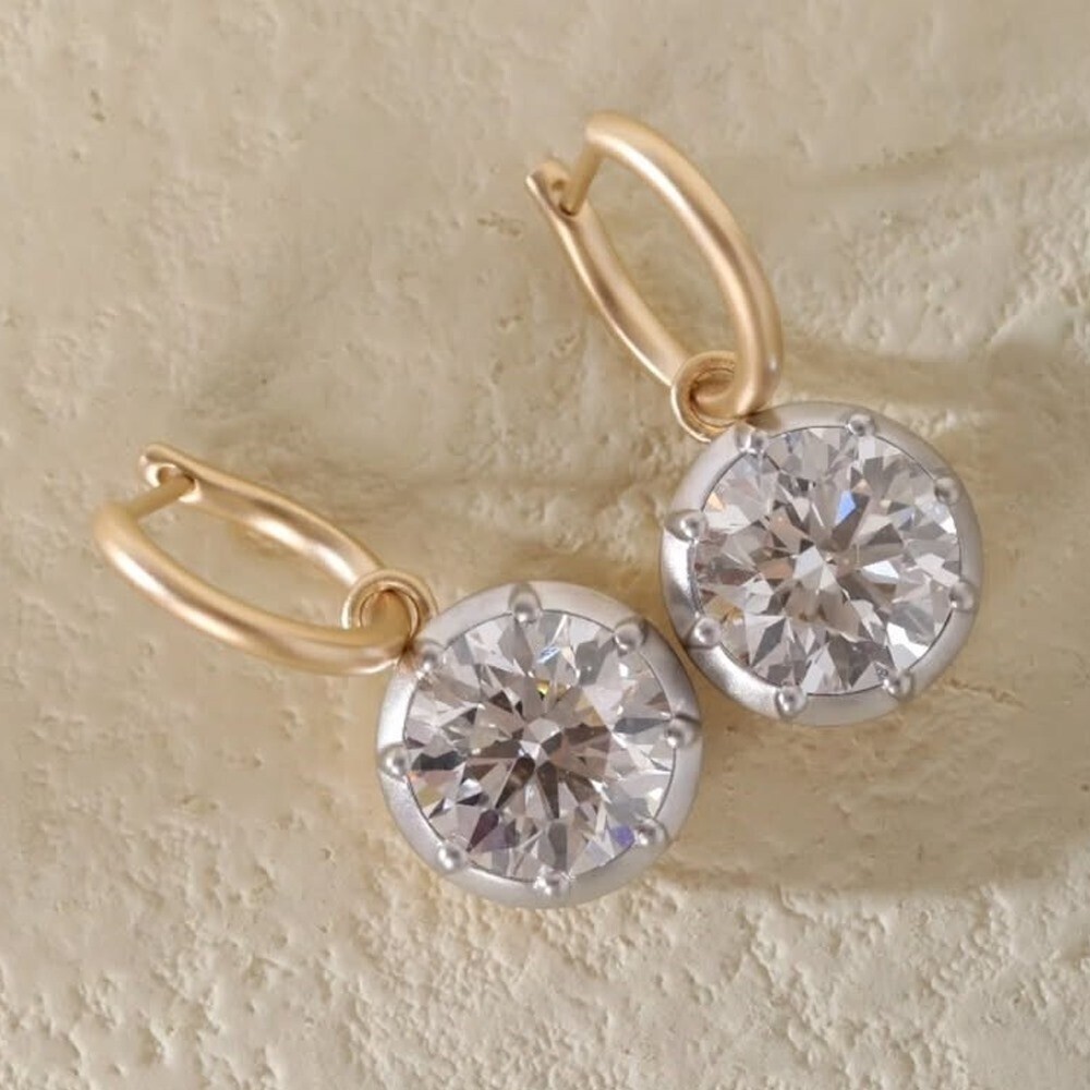 Drop Dangle Round Cut Solitaire Simulated Diamond Earrings