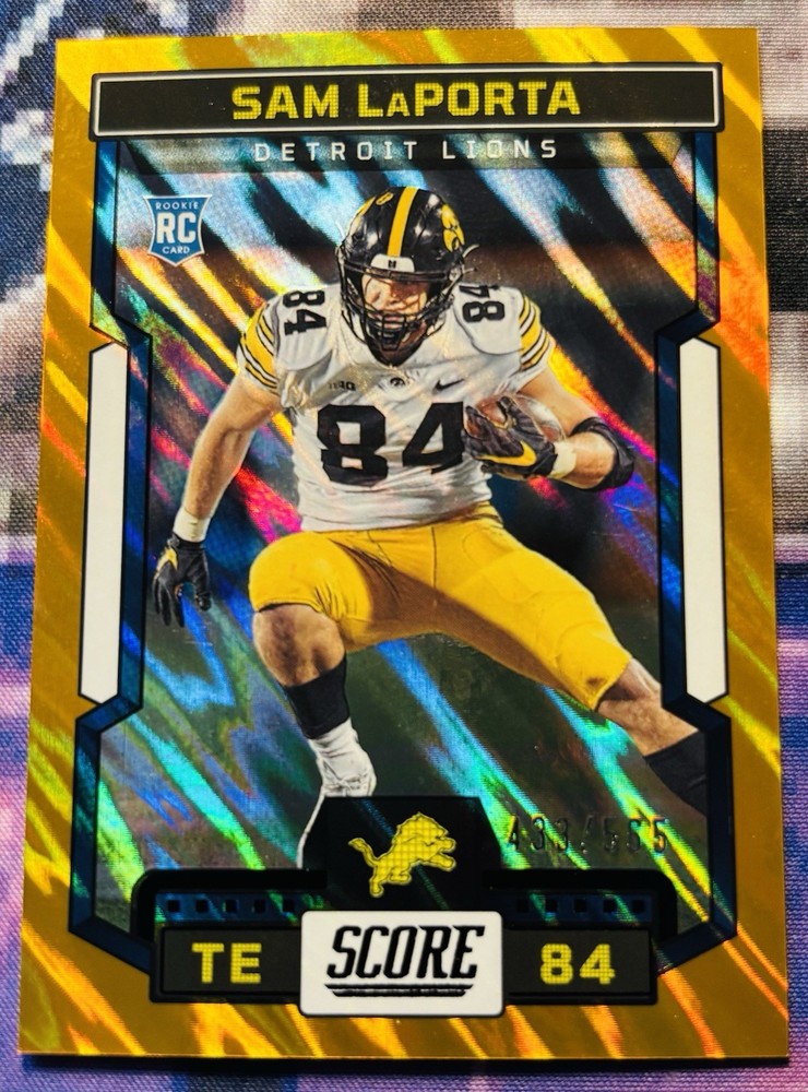 2023 Score Sam LaPorta #342 Orange 565 Lions Hawkeyes RC Rookie Card