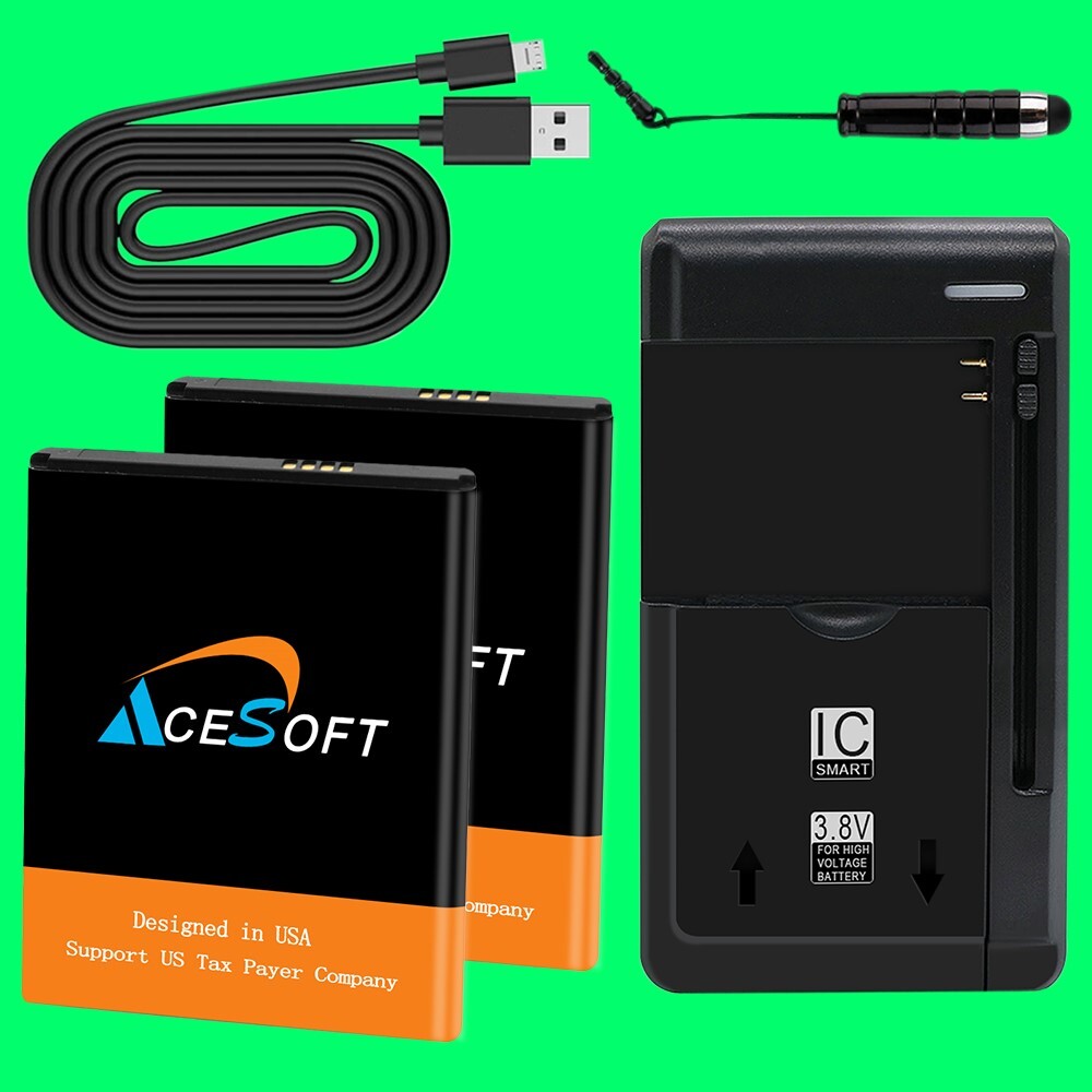 Boosting 2 x 2400mAh Standard Battery home Charger Cable Stylus for ZTE Avid 559