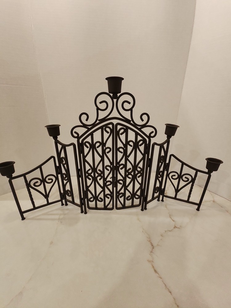 Vintage Wrought Iron Gate Candelabra 13