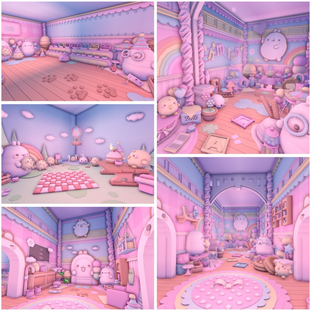 🌈🍭🐰 Kawaii Pastel Cute Molang Theme Grinding House Home Adopt Me 🐰🍭🌈