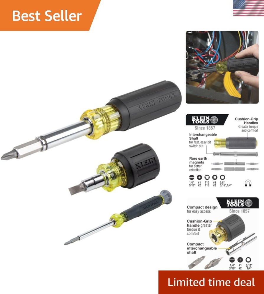 Klein Tools 11-in-1 Magnetic Screwdriver Set - Compact 3-Piece Kit
