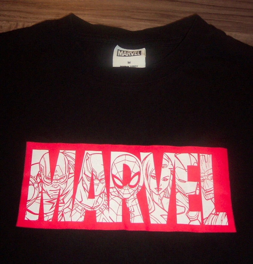 Marvel Comics The Avengers Black Panther Groot Spider-Man T-Shirt MENS MEDIUM