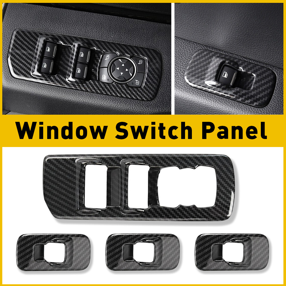 Carbon Grain Window Fiber Lift Panel Switch Kit Trim For Ford 2015-2019 F-150