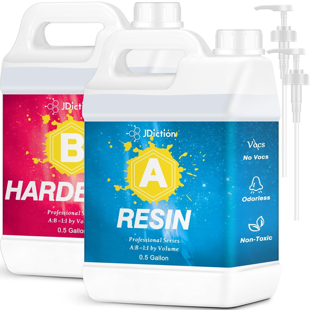 1 Gallon Crystal Clear Epoxy Resin Kit for Jewelry Coasters Table Tops DIY Crafts