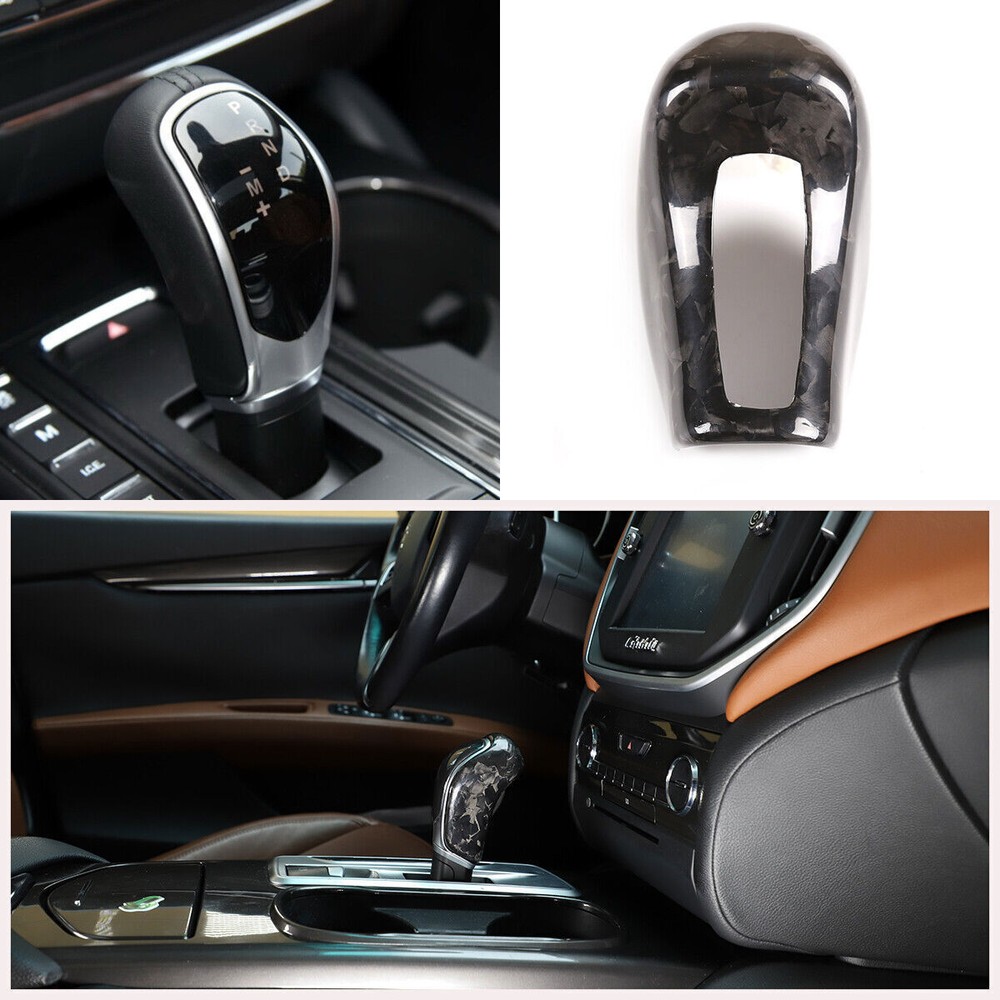 Forged Carbon Fiber Gear Shift Knob Cover for Maserati Ghibli 2013-2018