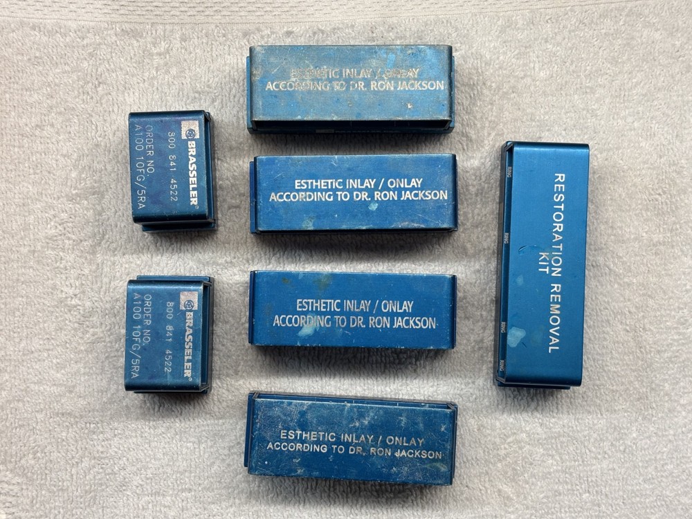 Lot of 7 Blue Aluminum Dental Bur Blocks Bur Holders Autoclavable