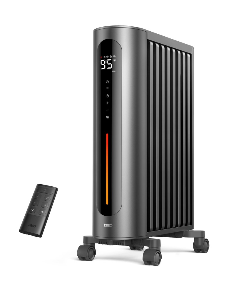 Dreo Oil Filled Radiator Heater 1500W Radiant Heater with Remote Control Digi...